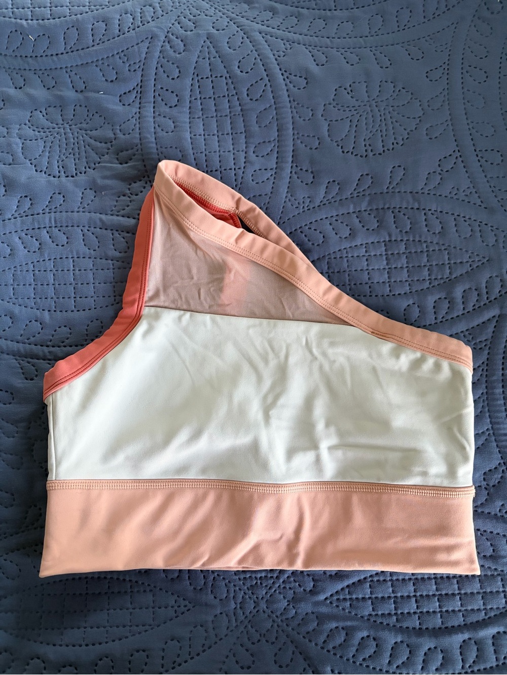 Born Primitive One-Shoulder Colorblock Sports Bra - Terracotta cloud